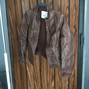 Brown leather jacket